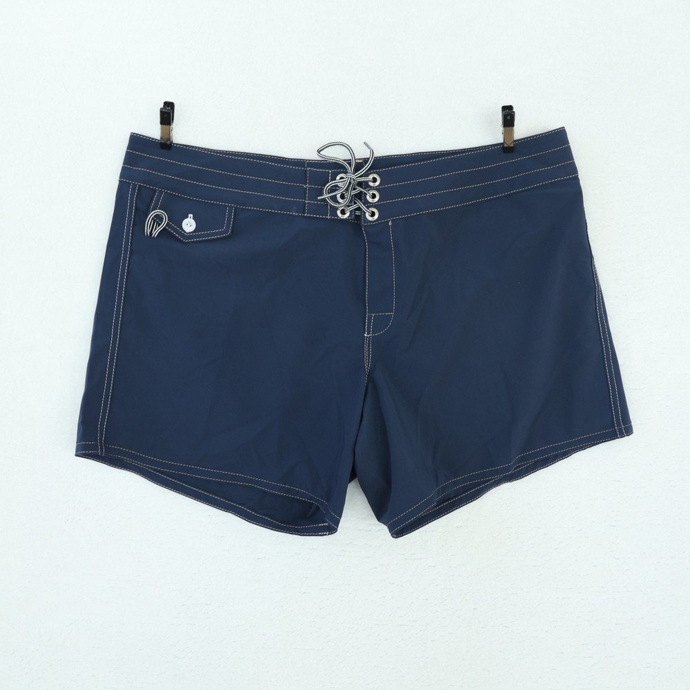 Birdwell Beach Britches Board‎ Shorts Women's Size 16 Swim Trunks Blue Made USA